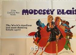 Modesty Blaise Original British Movie Quad Poster 1966 Terence Stamp Bob Peak