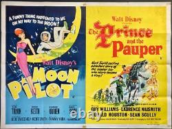 Moon Pilot / Prince and the Pauper Original Quad Movie Poster Disney RR
