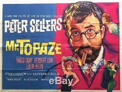 Mr Topaze 1961 Original UK Movie Quad Poster Peter Sellers, Tom Chantrell Art