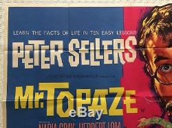 Mr Topaze 1961 Original UK Movie Quad Poster Peter Sellers, Tom Chantrell Art