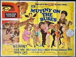 Mutiny on the Buses ORIGINAL Quad Movie Film Cinema Poster HAMMER Reg Varney'72