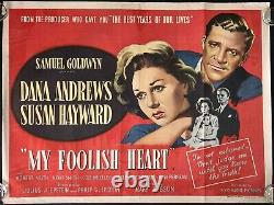 My Foolish Heart Original Quad Movie Cinema Poster Susan Hayward Dana Andrews 49