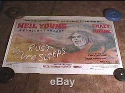 NEIL YOUNG RUST NEVER SLEEPS ORIG BRITISH QUAD 30x40 MOVIE POSTER ROLLED SS