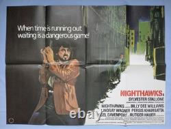 NIGHTHAWKS (1981) original UK quad poster -superb condition- Sylvester Stallone