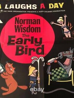 NORMAN WISDOM / THE EARLY BIRD /Uk original quad film poster/ Rank 1965
