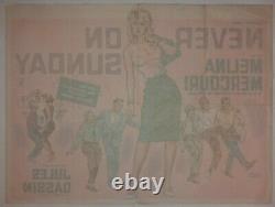 Never On Sunday Original Uk Quad Film Poster 1960 Melina Mercouri