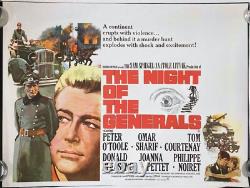 Night of the Generals Original Quad Movie Poster Peter O'Toole Omar Sharif 1967