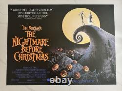 Nightmare Before Christmas 1993 ORIGINAL ROLLED UK QUAD CINEMA poster