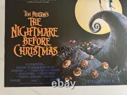 Nightmare Before Christmas 1993 ORIGINAL ROLLED UK QUAD CINEMA poster