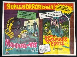 Nightmare in Wax / Blood of Dracula's Castle 1969 Double Bill Quad Film Poster