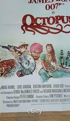 OCTOPUSSY (1983) original UK quad movie poster Roger Moore JAMES BOND 007