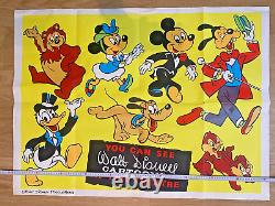 ORIGINAL 1940's WALT DISNEY PRODUCTIONS CARTOONS Cinema Quad POSTER 30x40