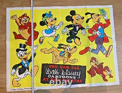 ORIGINAL 1940's WALT DISNEY PRODUCTIONS CARTOONS Cinema Quad POSTER 30x40