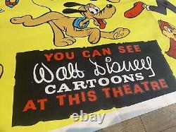 ORIGINAL 1940's WALT DISNEY PRODUCTIONS CARTOONS Cinema Quad POSTER 30x40