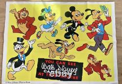 ORIGINAL 1940's WALT DISNEY PRODUCTIONS CARTOONS Cinema Quad POSTER 30x40