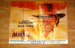 ORIGINAL UK QUAD pale rider Movie Poster Clint Eastwood 1985