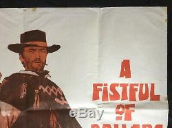 ORIGINAL UK quad poster Fist full of dollars Eastwood vintage Western Movie film