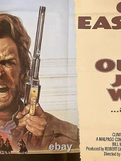 OUTLAW JOSEY WALES British quad'76 Eastwood is army of one, cool double-fisted