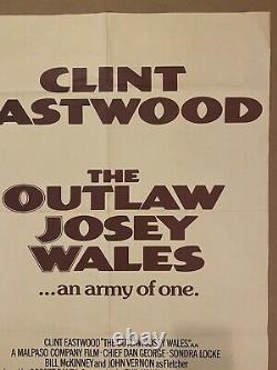 OUTLAW JOSEY WALES British quad'76 Eastwood is army of one, cool double-fisted
