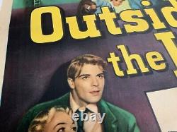 OUTSIDE THE LAW QUAD ORIGINAL 27x41 US CRIME MOVIE POSTER, LINNIN BACKED 1950s