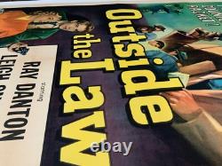 OUTSIDE THE LAW QUAD ORIGINAL 27x41 US CRIME MOVIE POSTER, LINNIN BACKED 1950s