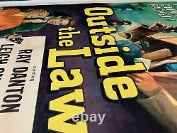 OUTSIDE THE LAW QUAD ORIGINAL 27x41 US CRIME MOVIE POSTER, LINNIN BACKED 1950s