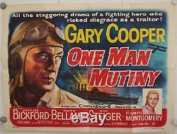 One Man Mutiny Original Uk Quad Film Poster 1955 Gary Cooper