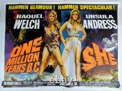 One Million Bc / She Original Uk Quad Movie Poster 1966/1965