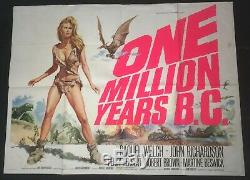 One Million Years B. C. Hammer Horror Movie Poster Quad Uk Raquel Welch