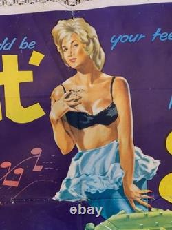 Orig. BEAT GIRL UK QUAD Poster 1960 Adam Faith Heavy Wear V RARE