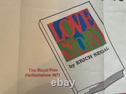 Original 1970 Love Story Ali MacGraw & Ryan O'Neal Quad Poster Folded