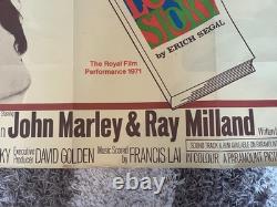 Original 1970 Love Story Ali MacGraw & Ryan O'Neal Quad Poster Folded