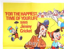 Original 1970's Re-release Walt Disney's Pinocchio UK Quad Film Poster