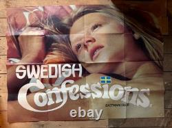 Original 1970s SWEDISH CONFESSIONS UK Quad Poster Eastmancolor Adult Rated