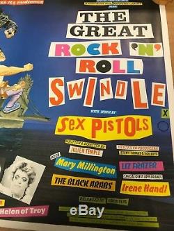 Original 1979 Quad Movie Poster Sex Pistols The Great Rock N Roll Swindle Punk