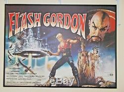 Original 1980 FLASH GORDON UK Quad Movie Poster 30 x 40 framed & ready to hang