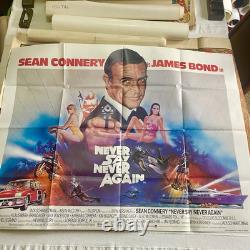 Original 1983 Bond NEVER SAY NEVER AGAIN UK Quad 30x40 Film Movie Poster Connery