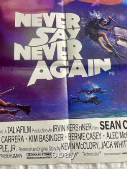 Original 1983 Bond NEVER SAY NEVER AGAIN UK Quad 30x40 Film Movie Poster Connery