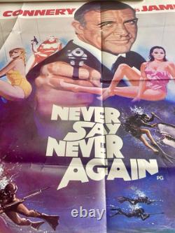 Original 1983 Bond NEVER SAY NEVER AGAIN UK Quad 30x40 Film Movie Poster Connery