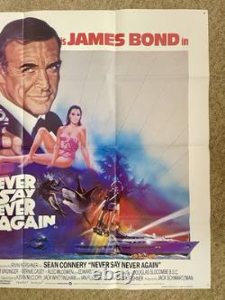 Original 1983 Bond NEVER SAY NEVER AGAIN UK Quad 30x40 Film Movie Poster Connery