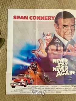 Original 1983 Bond NEVER SAY NEVER AGAIN UK Quad 30x40 Film Movie Poster Connery