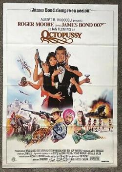 Original 1983 James Bond Octopussy Movie Quad, 007 Roger Moore, Ian Fleming