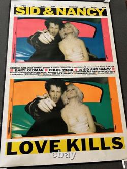 Original 1986 Sex Pistols Sid & Nancy Love Kills Portrait Quad Movie Poster