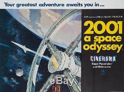 Original 2001 A Space Odyssey, UK Quad, Film/Movie Poster 1968, Cinerama