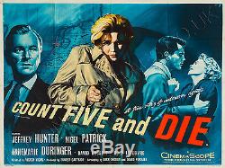 Original Count Five and Die 1957, UK Quad, Rare Chantrell Film/Movie Poster