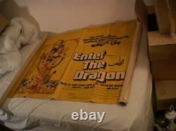 Original ENTER THE DRAGON film poster, 1973, UK Quad, restoration project, Lee