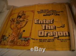 Original ENTER THE DRAGON film poster, 1973, UK Quad, restoration project, Lee