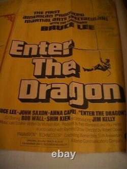 Original ENTER THE DRAGON film poster, 1973, UK Quad, restoration project, Lee