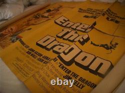 Original ENTER THE DRAGON film poster, 1973, UK Quad, restoration project, Lee