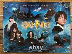 Original HARRY POTTER AND THE PHILOSOPHER'S STONE (2001) UK Quad Movie Poster